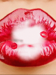 Gif animé bouche souffle